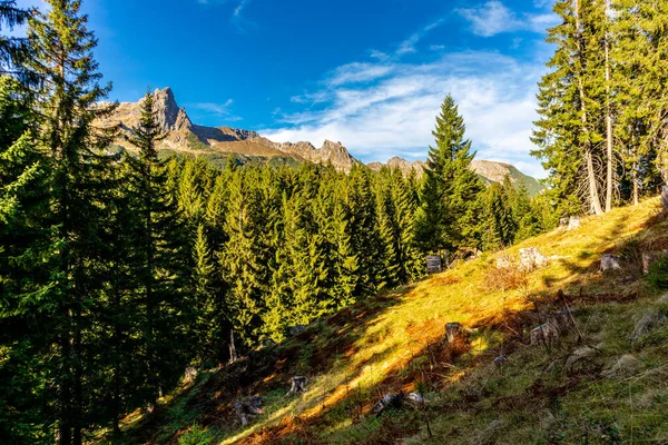 Oberstdorf-Bavyera yakınlarındaki Allgu 'da küçük bir sonbahar yürüyüşü - Almanya