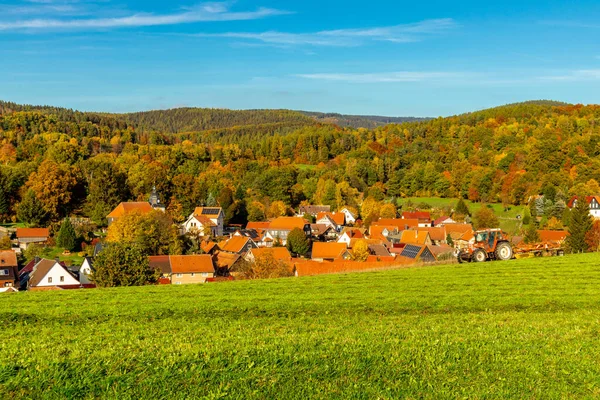 stock image Strolling through the glorious sunshine on an autumn day near Steinbach-Hallenberg - Thuringia - Germany