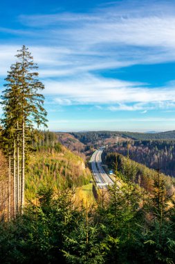 Oberhof, Thüringen, Almanya yakınlarındaki Thüringen Ormanı 'nda sonbahar keşfi turu