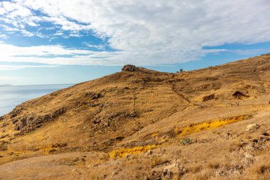 Çiçek adasındaki yolda Madeira ve çok yönlü manzarası - Madeira - Portekiz 