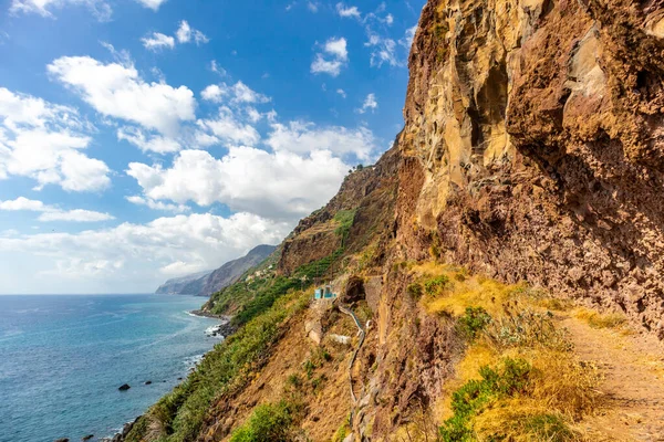 Cestě Západní Pobřeží Madeiry Fantastickým Výhledem Atlantský Oceán Madeira Portugalsko — Stock fotografie