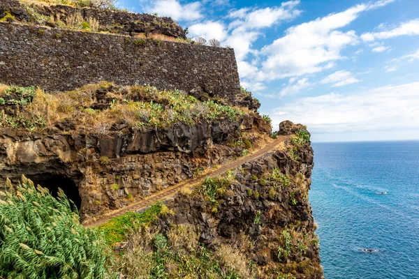 Cestě Západní Pobřeží Madeiry Fantastickým Výhledem Atlantský Oceán Madeira Portugalsko — Stock fotografie