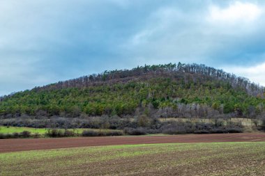 Thüringen Havzası 'ndaki güzel Drei Gleichen' in etrafında kısa bir yürüyüş - Drei Gleichen - Almanya