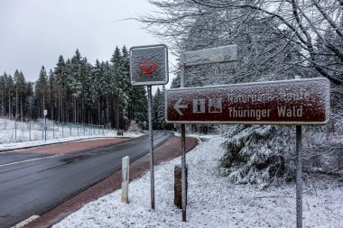 A touch of winter on the heights of the Thuringian Forest near Floh-Seligenthal - Thuringia