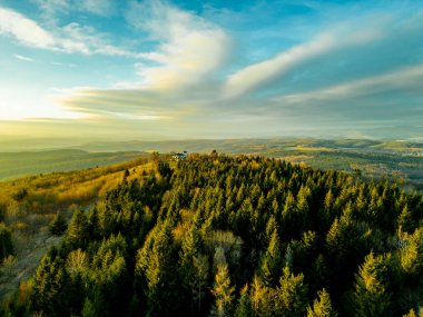 Sunset Feeling on the local mountain of Khndorf - the Dolmar - Thuringia - Germany