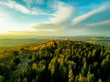 Sunset Feeling on the local mountain of Khndorf - the Dolmar - Thuringia - Germany