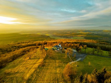 Sunset Feeling on the local mountain of Khndorf - the Dolmar - Thuringia - Germany