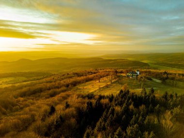 Sunset Feeling on the local mountain of Khndorf - the Dolmar - Thuringia - Germany