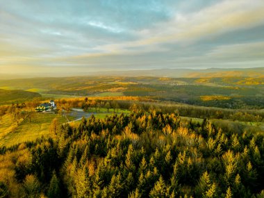 Sunset Feeling on the local mountain of Khndorf - the Dolmar - Thuringia - Germany