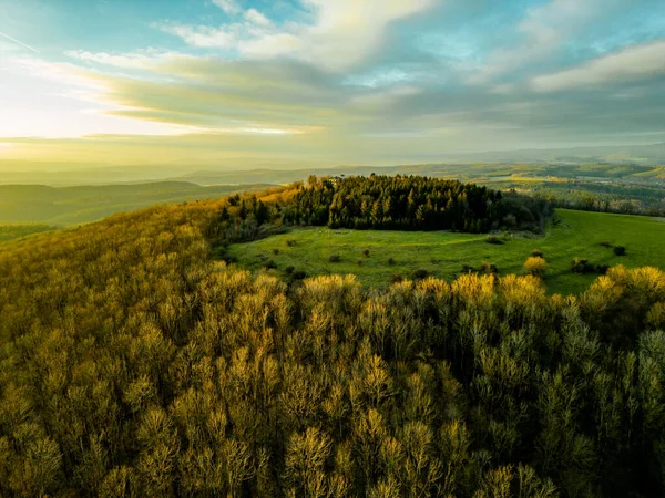 Sunset Feeling on the local mountain of Khndorf - the Dolmar - Thuringia - Germany