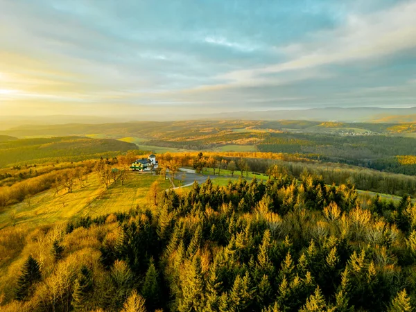 Sunset Feeling on the local mountain of Khndorf - the Dolmar - Thuringia - Germany