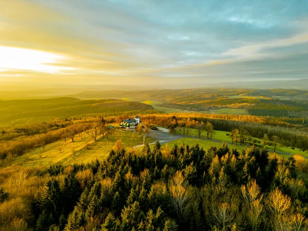 Sunset Feeling on the local mountain of Khndorf - the Dolmar - Thuringia - Germany