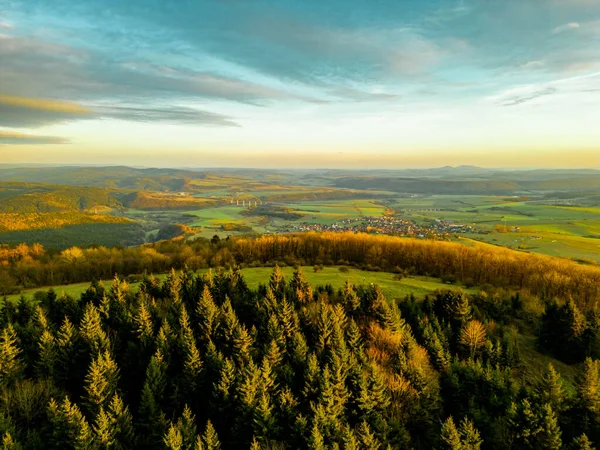 Sunset Feeling on the local mountain of Khndorf - the Dolmar - Thuringia - Germany