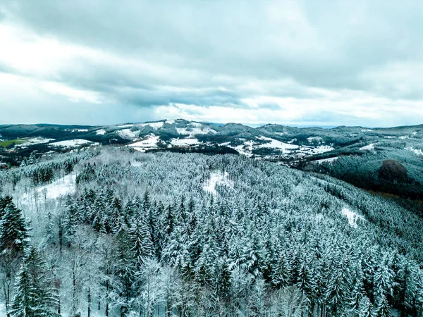 Beautiful Winter Landscape Heights Thuringian Forest Floh Seligenthal Thuringia Germany — Stock Photo, Image