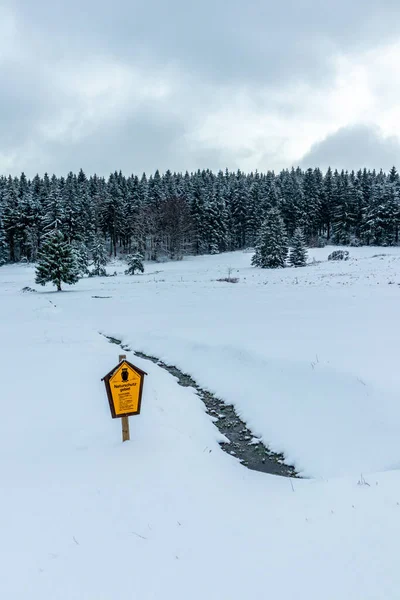 Gyönyörű Téli Táj Türingiai Erdő Magaslatain Floh Seligenthal Közelében Türingia — Stock Fotó