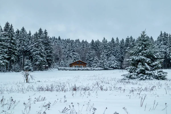Bela Paisagem Inverno Nas Alturas Floresta Turíngia Perto Floh Seligenthal — Fotografia de Stock