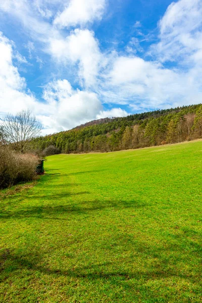 stock image Spring walk through the beautiful Vorderrhn between Bernshausen & Urnshausen - Thuringia - Germany