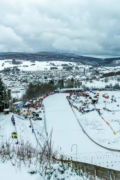 Visitando Copa Internacional Saltos Esqui Rennsteig Brotterode Turíngia Alemanha — Fotografia de Stock