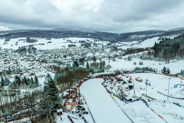 Επίσκεψη Στο International Cup Ski Jumpers Rennsteig Brotterode Thuringia Γερμανία — Φωτογραφία Αρχείου
