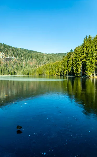 Frühjahrswanderung Bayerischen Wald Vom Groer Arbersee Zum Groer Arber Gipfel — Stockfoto