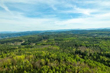 Bad Schandau yakınlarındaki Schrammsteinen 'e kısa bir akşam yürüyüşü - Sakson İsviçre - Almanya