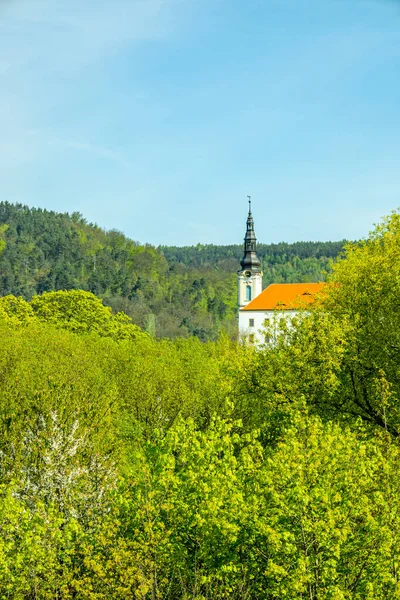 stock image Beautiful spring walk in the Czech border town of Decin along the Elbe - Bohemian Switzerland - Czech Republic