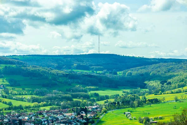 Passeio Primavera Pelas Belas Montanhas Rhn Torno Wasserkuppe Hesse Alemanha — Fotografia de Stock