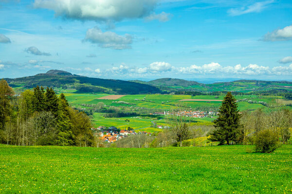 Spring hike through the beautiful Rhn mountains around the Wasserkuppe - Hesse - Germany