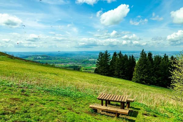 stock image Spring hike through the beautiful Rhn mountains around the Wasserkuppe - Hesse - Germany