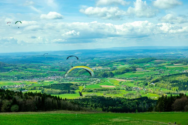 stock image Spring hike through the beautiful Rhn mountains around the Wasserkuppe - Hesse - Germany