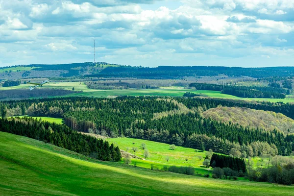 Весенний Поход Красивым Горам Рейна Окрестностях Города Гессен Германия — стоковое фото