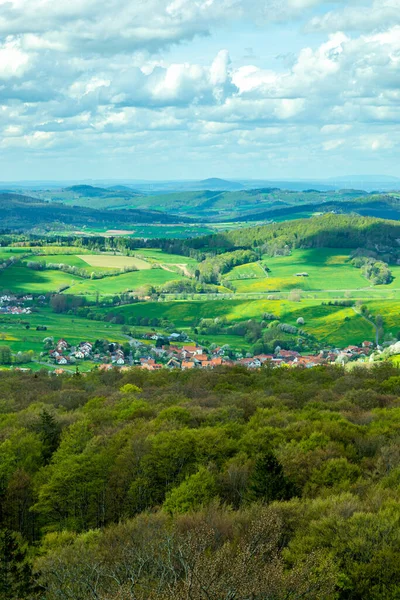Caminata Primavera Través Las Hermosas Montañas Rhn Alrededor Wasserkuppe Hesse — Foto de Stock