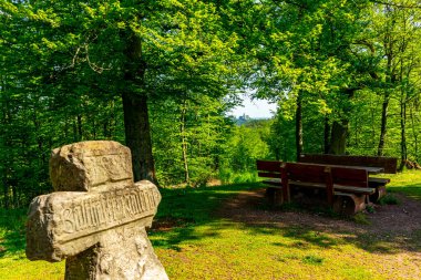 Rennsteig boyunca Hrschel ve Blankenstein arasındaki ilk adımlar güzel bahar zamanı - Thüringen - Almanya