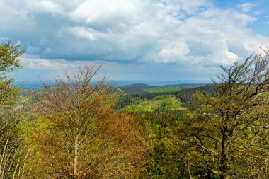Rennsteig boyunca Hrschel ve Blankenstein arasındaki ilk adımlar güzel bahar zamanı - Thüringen - Almanya