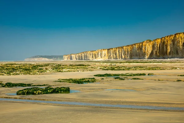 stock image Evening beach walk in beautiful Normandy near Saint-Aubin-Sur-Mer - France