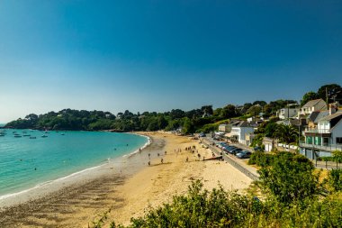 Güzel Britanya-Cancale-Fransa 'da Pointe du Grouin' e manzara yürüyüşü