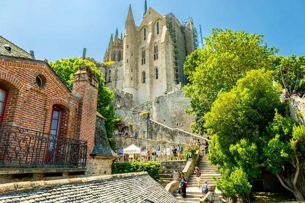 Omväg Till Normandie Tourist Attraction Mont Saint Michel Frankrike — Stockfoto