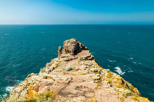 stock image On the road at the scenic highlight Cap Frhel in Brittany - Plvenon - France