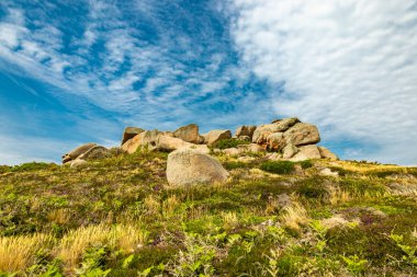 Fransa 'nın Ploumanac' h yakınlarındaki güzel Brittany 'nin Cte de Granit Gülü yolunda