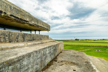 Plougonvelin-Fransa yakınlarındaki güzel Brittany 'deki Pointe Saint-Mathieu' de küçük bir keşif turu.