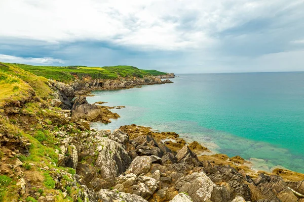 Drodze Latarni Morskiej Phare Kermorvan Pięknej Bretanii Koło Conquet Francja — Zdjęcie stockowe