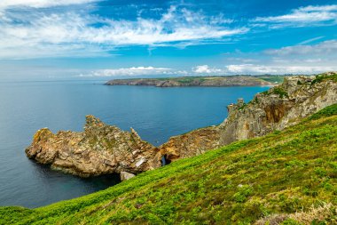 Plogoff, Fransa yakınlarındaki güzel Brittany 'de Pointe du Raz' a küçük bir keşif turu.