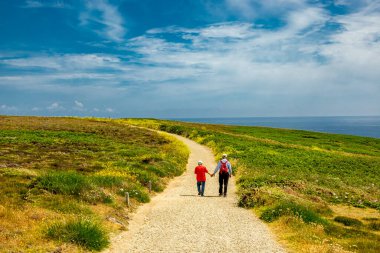 Plogoff, Fransa yakınlarındaki güzel Brittany 'de Pointe du Raz' a küçük bir keşif turu.