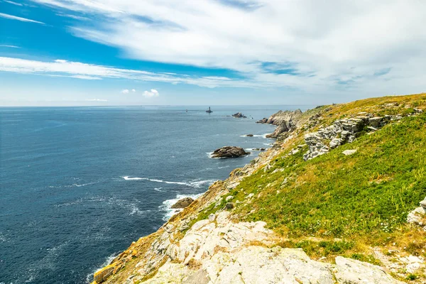 Невеликий Екскурсійний Тур Узбережжя Поінт Раз Красивій Бретані Поблизу Плугана — стокове фото