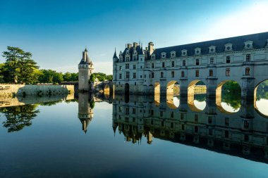 Summer discovery tour in the beautiful Seine Valley at Chenonceau Castle near Chenonceaux - Indre-et-Loire - France clipart