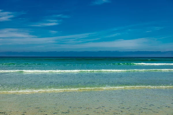 Estrada Longo Dos Quilômetros Praia Areia Costa Atlântica Bela Bretanha — Fotografia de Stock
