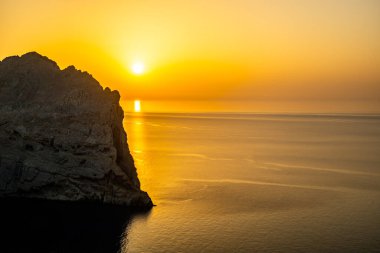 Güzel Balearic Adası Mallorca 'daki en önemli noktaya giden yolda - Kaptan de Formentor -