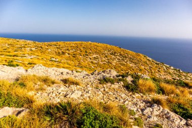 Cala Sant Vicen körfezinde, Mallorca 'nın güzel Balearic adasında tatil atmosferi