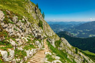 Güzel Berchtesgaden Alpleri 'nden geçerek Watzmann - Berchtesgaden - Bavyera - Almanya