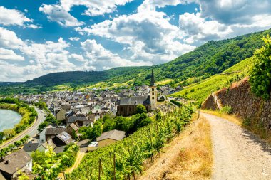 Bremm-Rhineland-Palatinate yakınlarındaki Moselle bölgesinde kısa bir keşif turu Almanya